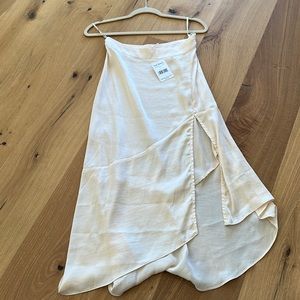 NWT asymmetrical satin skirt